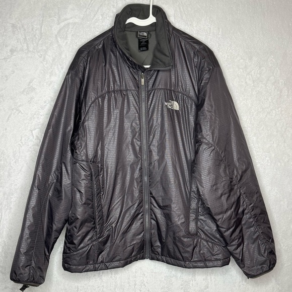 Men’s The North Face Coat Jacket Nylon Shiny Dark CharcoalSize Large Full Zip